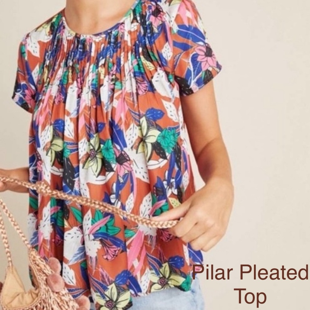 Anthropologie Dolan Pilar Pleated Top EUC